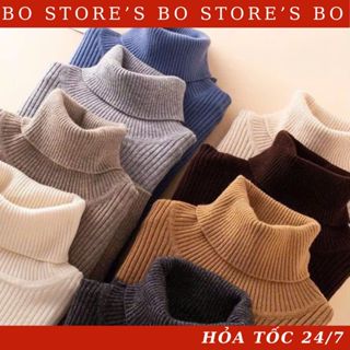 Áo len cổ lọ, áo len cao cổ gân tăm mềm mịn dày dặn ấm áp dáng ôm bo sát thu đông