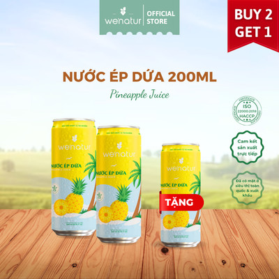 [MUA 2 TẶNG 1] Combo 2 Nước Ép Dứa we'natur 200ml (tặng 1 nước ép dứa 200ml)