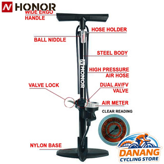 Bơm Sàn Xe Đạp HONOR GP-6532SE – Bơm Hơi Áp Suất Cao