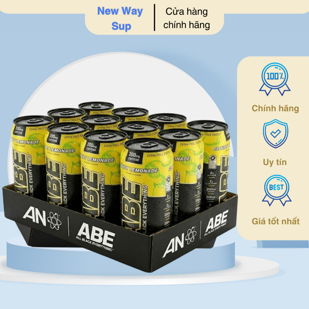 Lốc 12 lon nước tăng lực  ABE Performance Energy Drink - Tăng cường Sức Mạnh,Tỉnh Táo ( 330ml)
