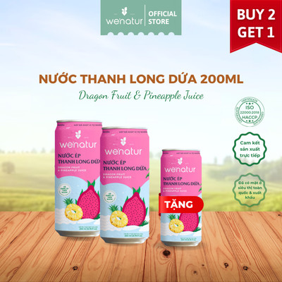 [MUA 2 TẶNG 1] Combo 2 Nước Ép Thanh Long Dứa we'natur 200ml (tặng 1 nước ép thanh long dứa 200ml)