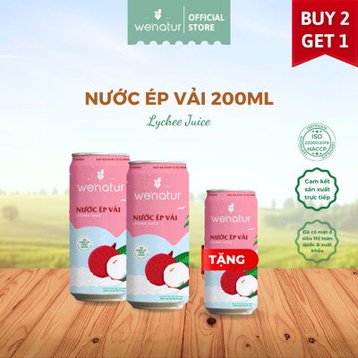 [MUA 2 TẶNG 1] Combo 2 Nước Ép Vải we'natur 200ml (tặng 1 nước ép vải 200ml)