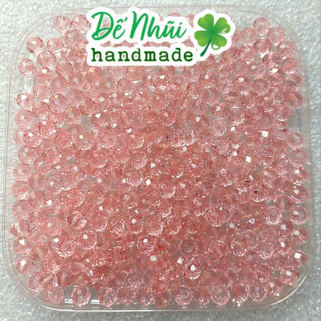 50 Hạt Pha Lê💎Hình Tròn Dẹp (Bánh Cam) 6mm [Nhóm màu trong, cừ]