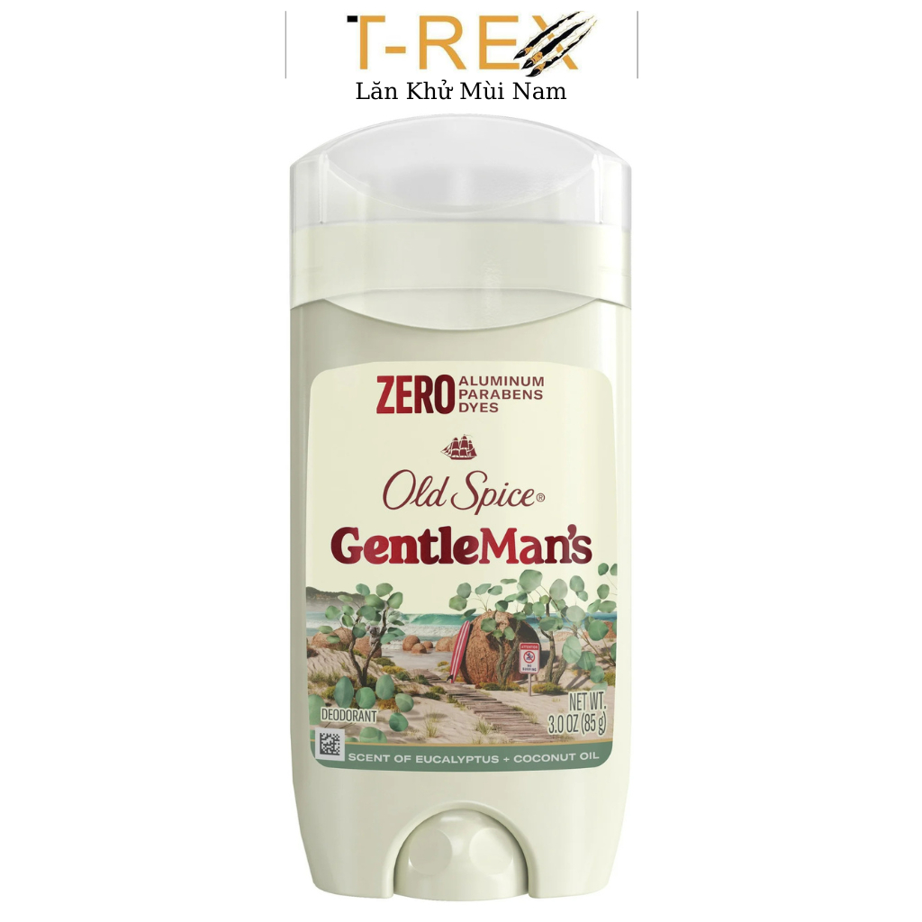 Lăn sáp khử mùi Old Spice GentleMan's Blend Eucalyptus with Coconut Oil an toàn cho da 85Gr