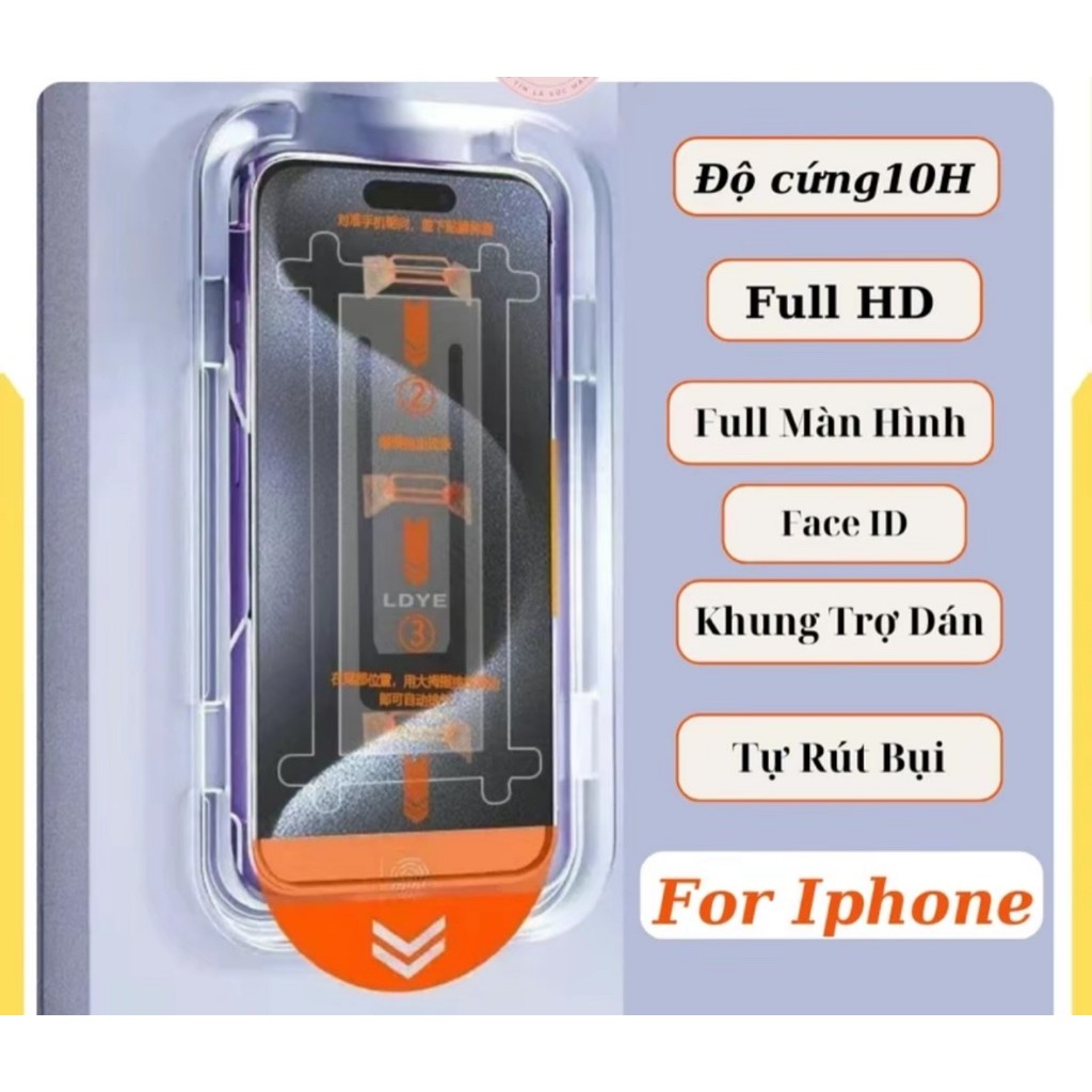 Kính cường lực iphone  rút bụi chống nhìn trộm khung tự dán full màn ip Xsmax/11 12 13 14 15 16  17 pro max promax plus