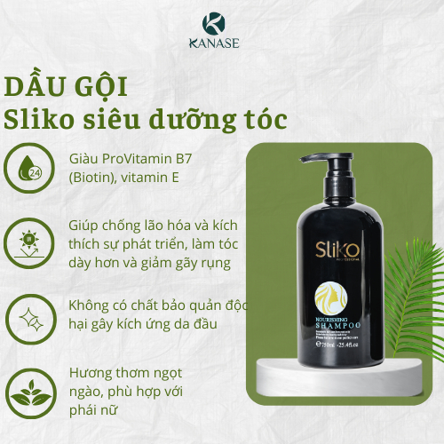 Dầu Gội SLIKO Hương nước hoa Dưỡng tóc khô xơ rối Công thức chuẩn salon | KANASE cặp gội xả mềm mượt