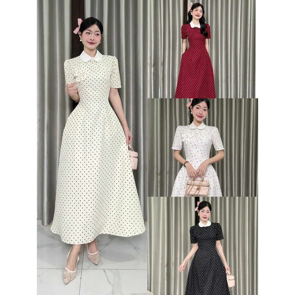 [Đ.31-D] Đầm Thiết Kế Sơmi Cổ Sen Dáng Dài Tiểu Thư (Có Túi) | Tũm Clothing
