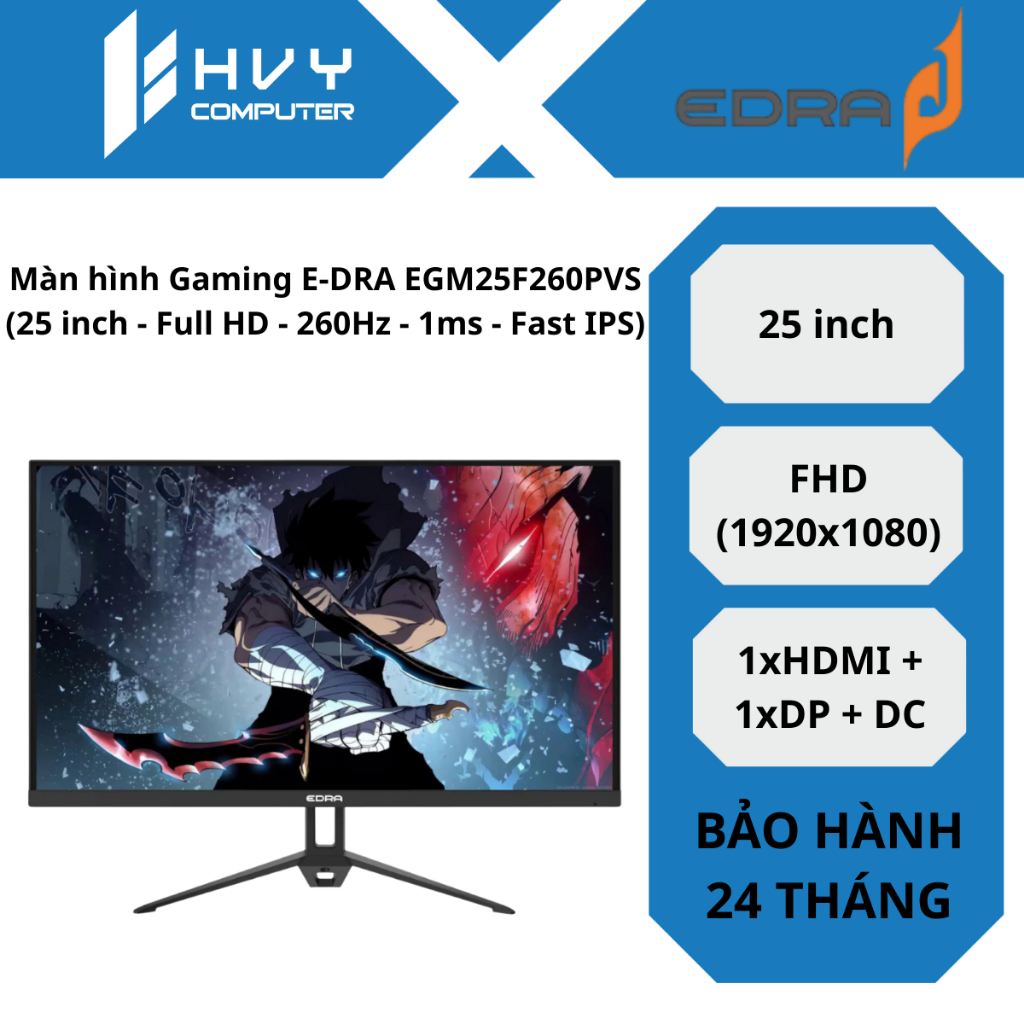Màn hình Gaming E-DRA EGM25F260PVS (25 inch - Full HD - 260Hz - 1ms - Fast IPS) - Hàng Chính Hãng