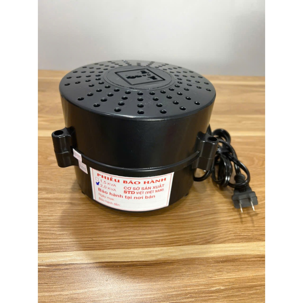 Đổi nguồn 1500VA- Biến áp tự ngẫu nguồn vào 220V ra 100V bảo hành 24 tháng dạng cục tròn