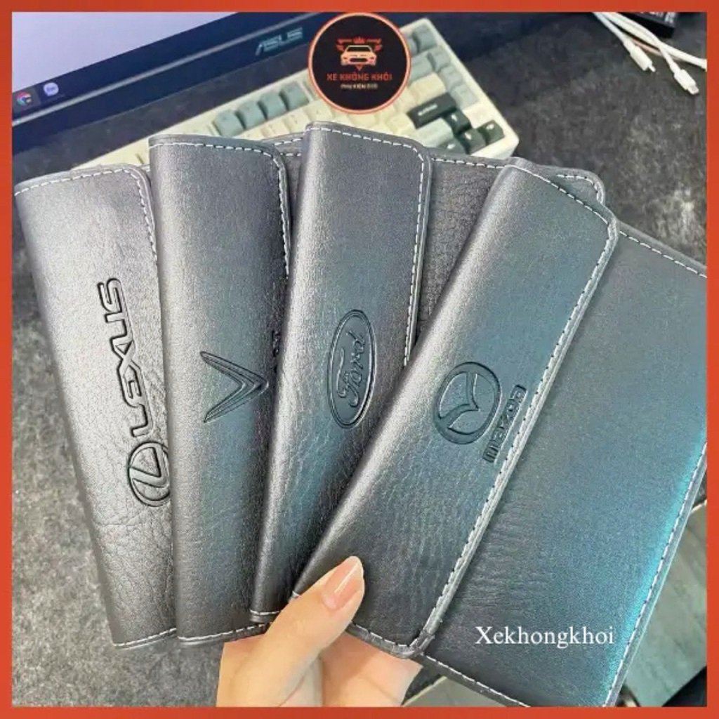 Ví Đựng Giấy Tờ Xe Ô Tô Da PU Cao Cấp - Màu Đen/Nâu Sang Trọng In Logo Xe Đựng Đăng Kiểm, Giấy Tờ Xe Tiện Lợi