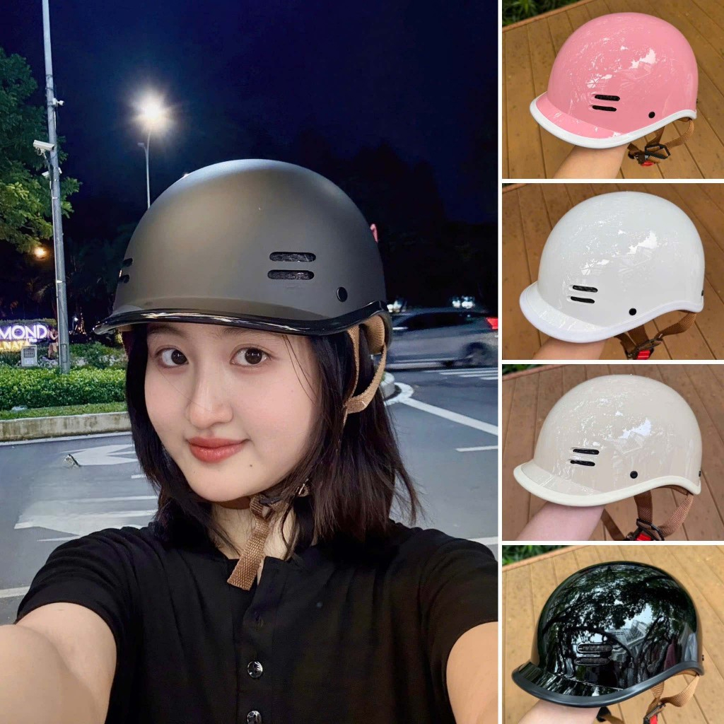 (NÓN BẢO HIỂM ĐẠT CHUẨN) Nón Bảo Hiểm Kiểu Dáng Cá Heo Chính Hãng CR HELMET CAMRY- Bảo Hành 12 tháng