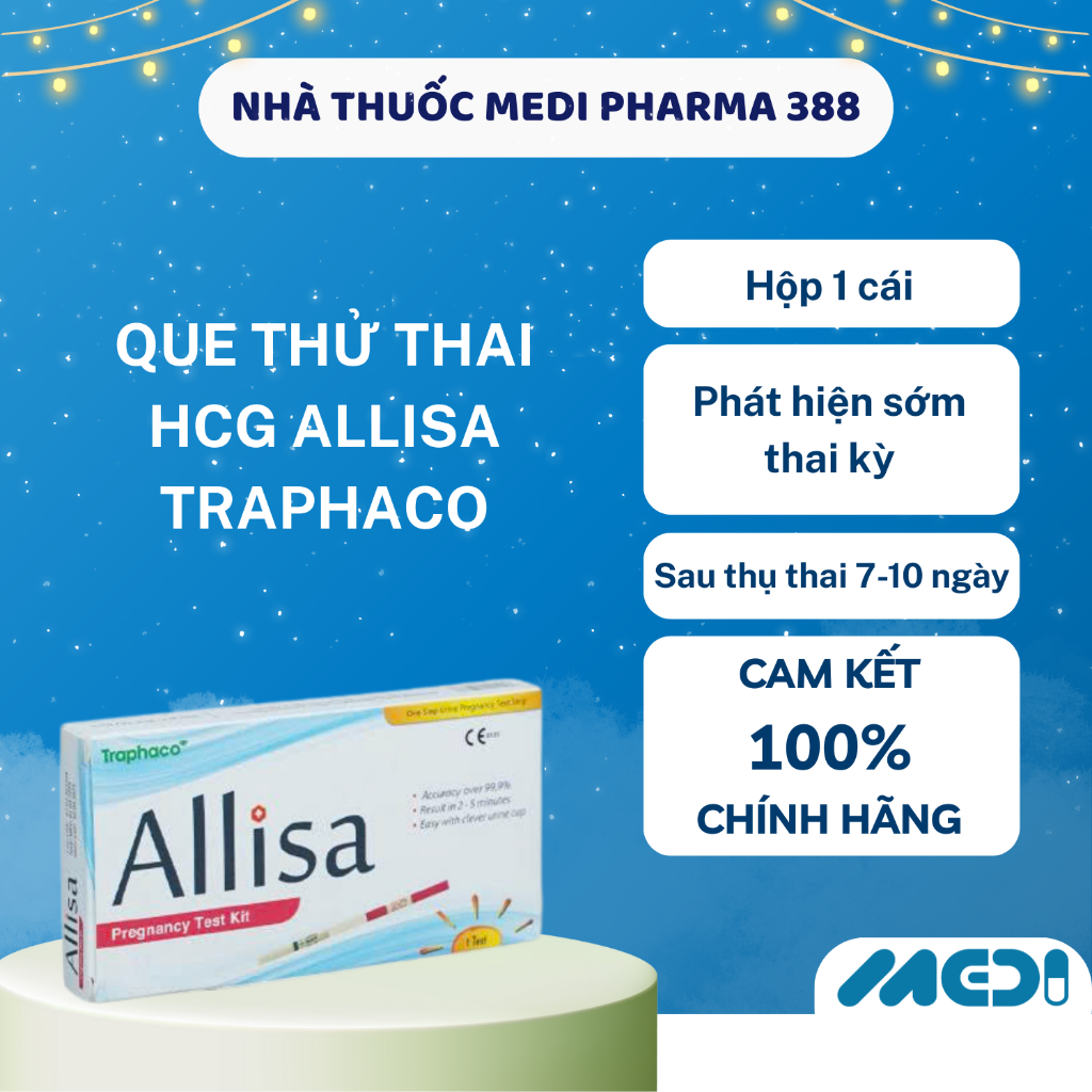 Que thử thai HCG ALLISA Pregnancy Test Kit Traphaco - 1 cái