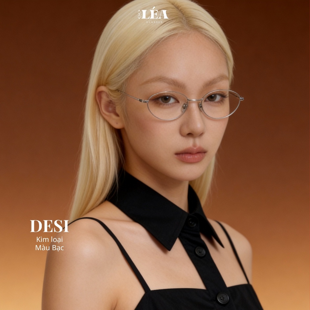 Kính mắt kim loại chuyên lắp cận LÉAGLASSES kính DESI cao cấp Bayonetta Y2K Oval Vintage HOT TREND | BigBuy360 - bigbuy360.vn