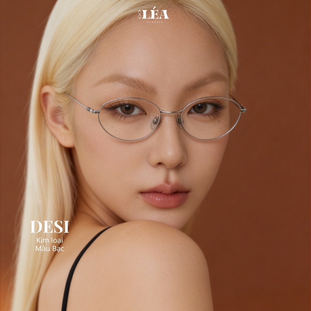 Kính mắt kim loại chuyên lắp cận LÉAGLASSES kính DESI cao cấp Bayonetta Y2K Oval Vintage HOT TREND | BigBuy360 - bigbuy360.vn