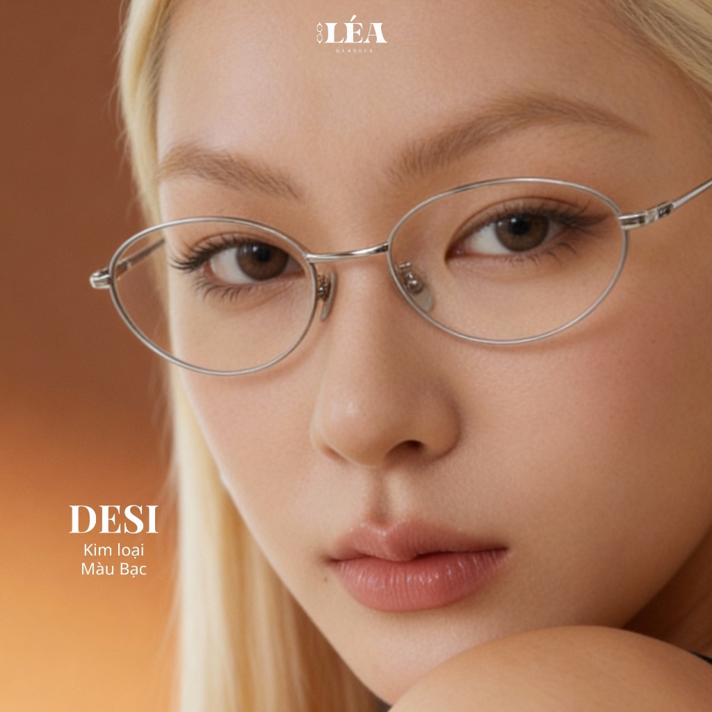 Kính mắt kim loại chuyên lắp cận LÉAGLASSES kính DESI cao cấp Bayonetta Y2K Oval Vintage HOT TREND | BigBuy360 - bigbuy360.vn