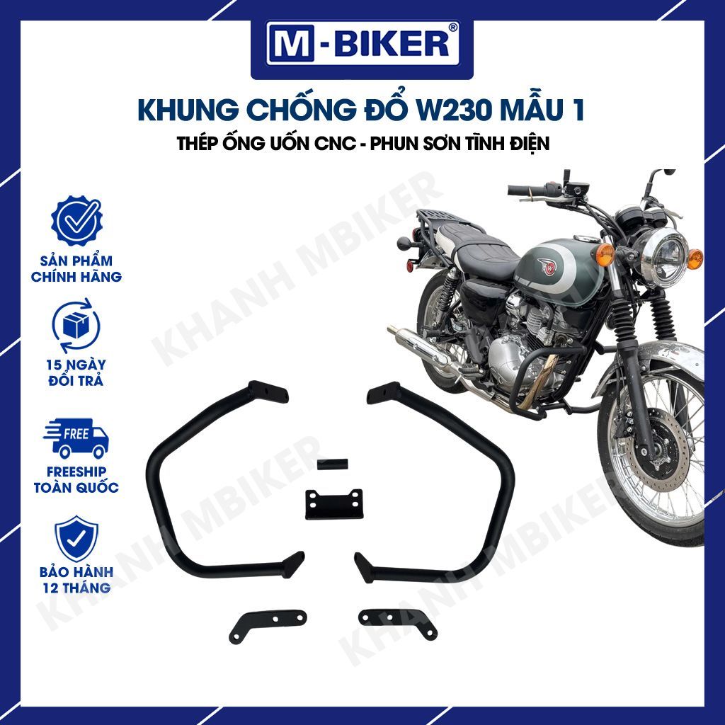 Chống đổ W230 mẫu 1, Khung chống đổ W230, Chống đổ mẫu phong cách Classic cho Kawasaki W230