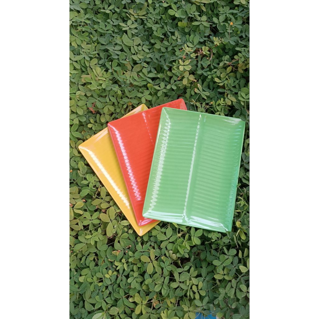 Combo 3 Dĩa meca chữ nhật lá chuối 8in va 10in to nha khách,cực đẹp