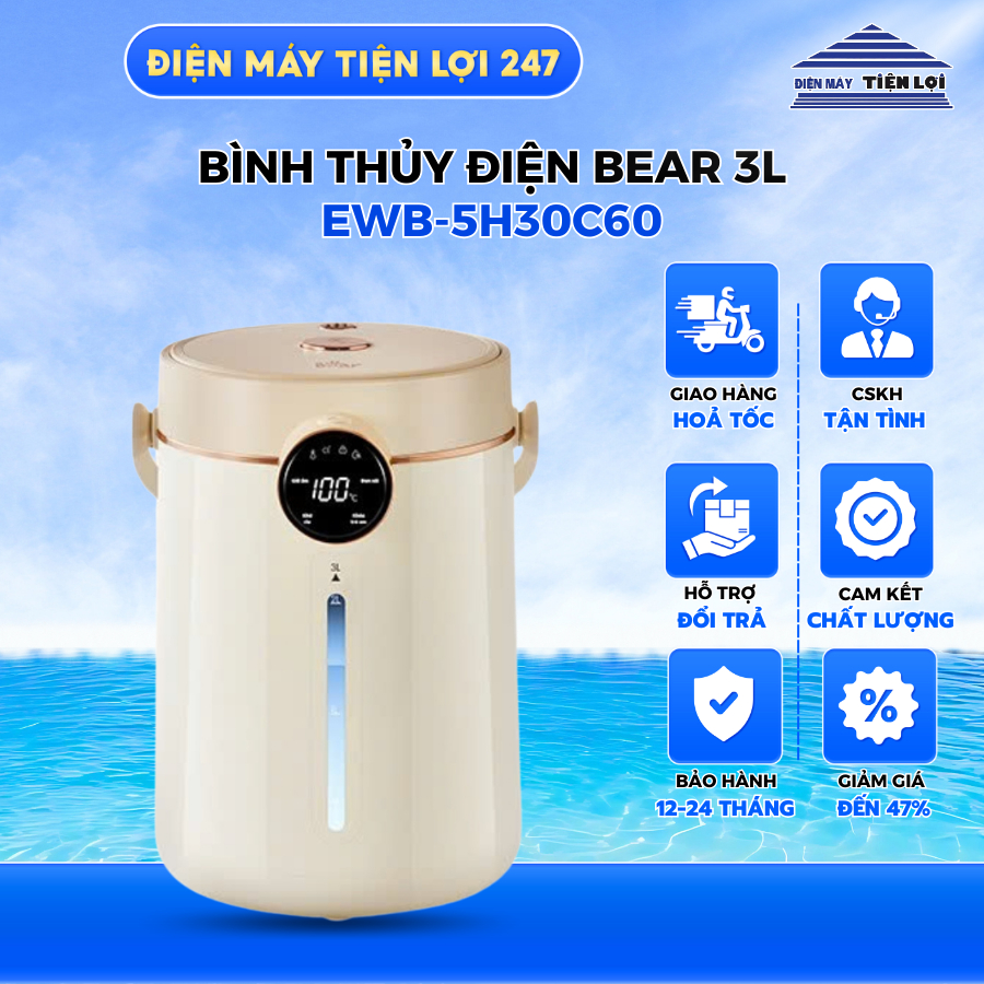Bình thủy điện Bear 3L EWB-5H30C60 (Bản Quốc Tế)