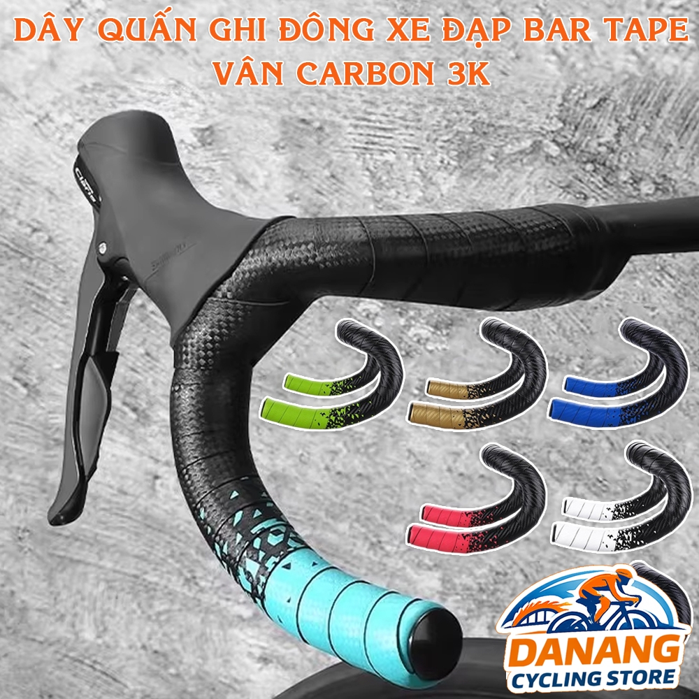 Dây Quấn (Băng Quấn) Ghi Đông Xe Đạp Bar Tape Vân Carbon 3K – Êm Tay, Thoải Mái