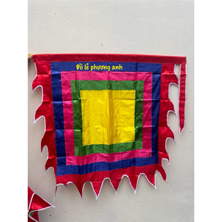 FEEESHIP cờ thần vuông ngũ sắc 40cm- 1m- 1m2, cờ lễ hội đầy đủ kích thước, vải phi loại 1