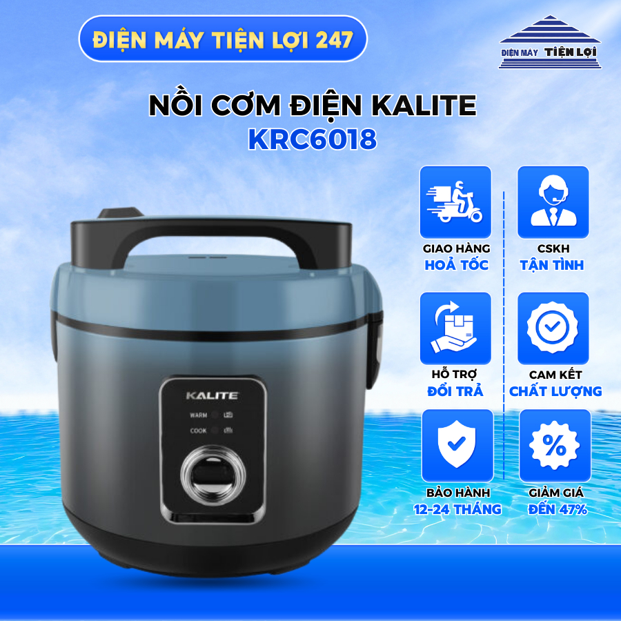 Nồi cơm điện KALITE KRC6018 700W chống dính dung tích 1,8L
