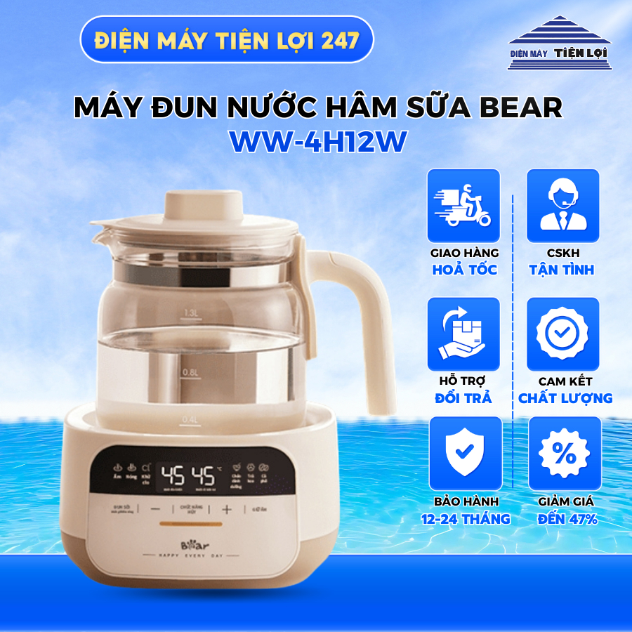 Máy đun nước hâm sữa Bear WW-4H12W (Bản Quốc Tế)