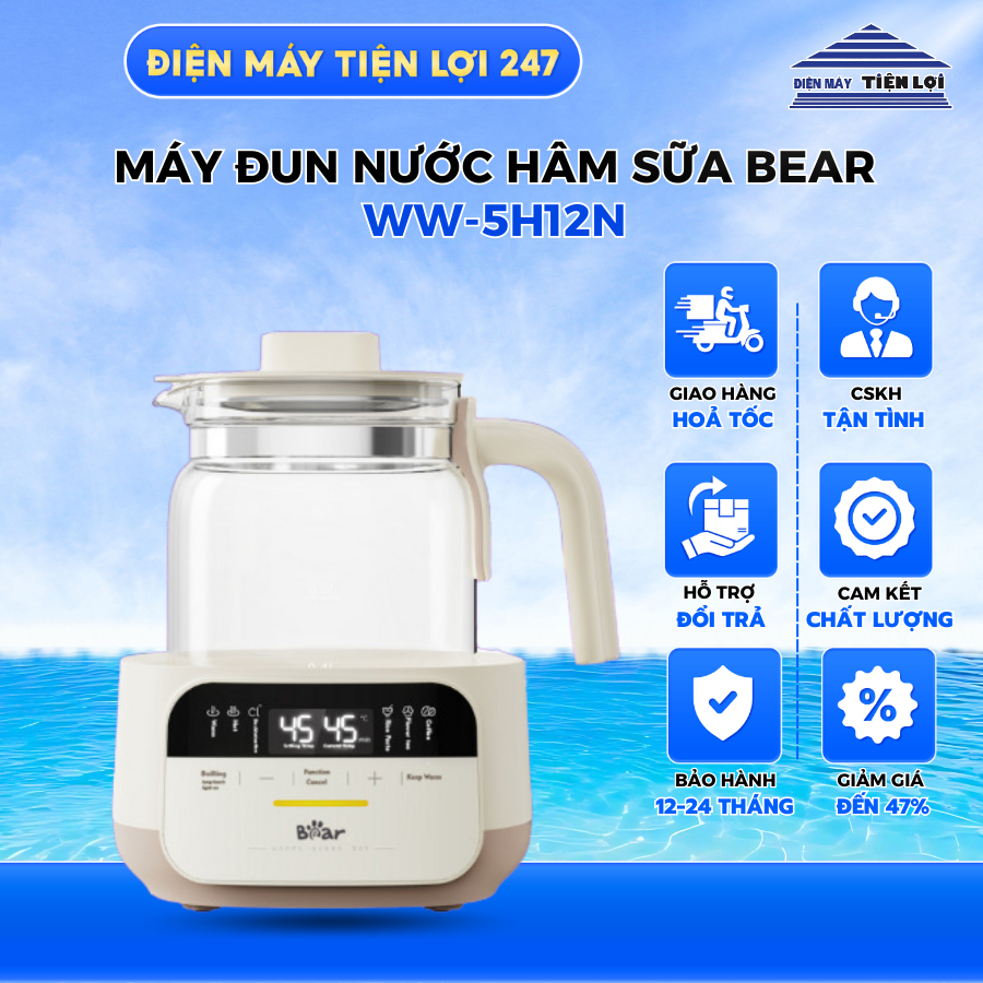 Máy đun nước hâm sữa Bear WW-5H12N (Bản Quốc Tế)