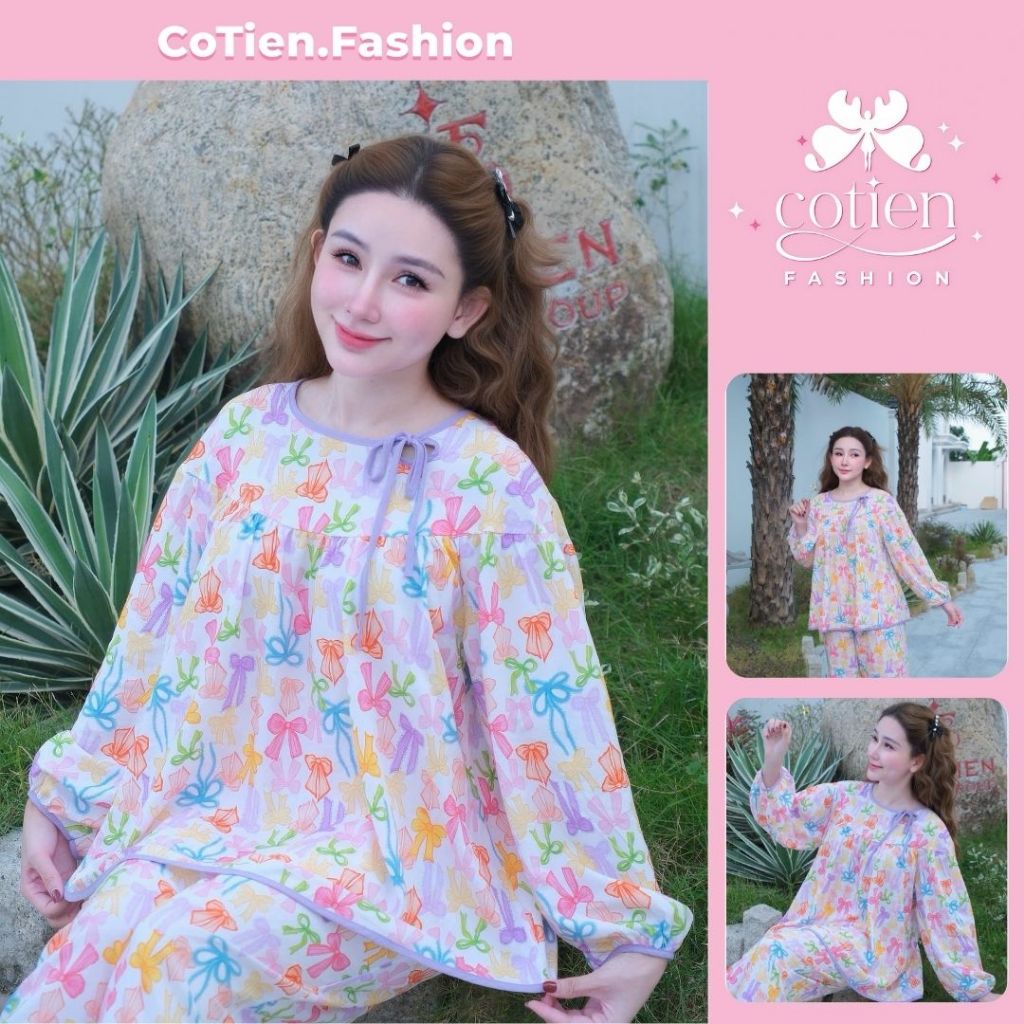 Cotien Fashion - SET ĐỒ BỘ TOLE LẠNH CHO NỮ MẶC NHÀ CỔ TRÒN DÀI TAY VÀ QUẦN DÀI MỚI MỞ BÁN