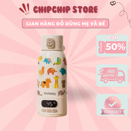 Bình đun nước pha sữa cầm tay YunBaby - F18Y (Giữ Nhiệt - Tiệt trùng - Hâm sữa), bảo hành 3 năm