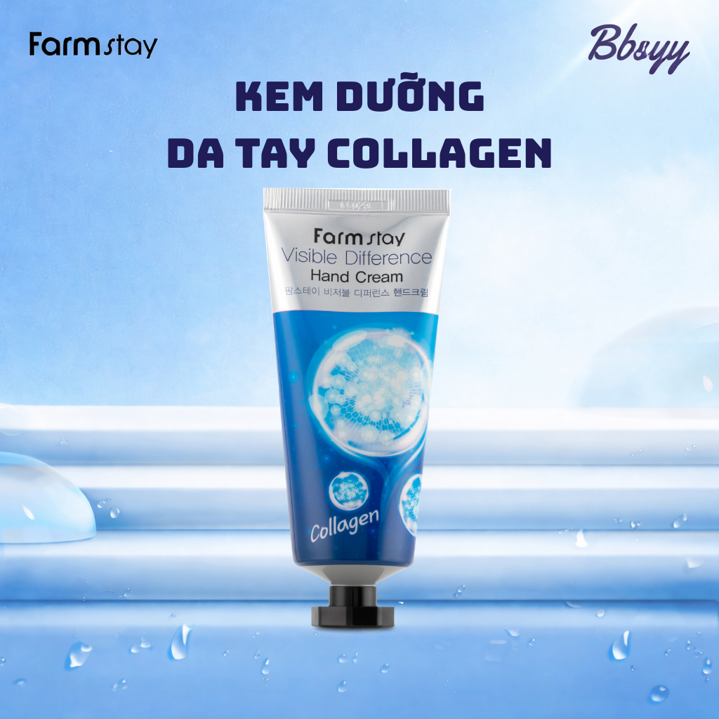 Kem Dưỡng Da Tay Collagen _ Farmstay Collagen Visible Difference Hand Cream