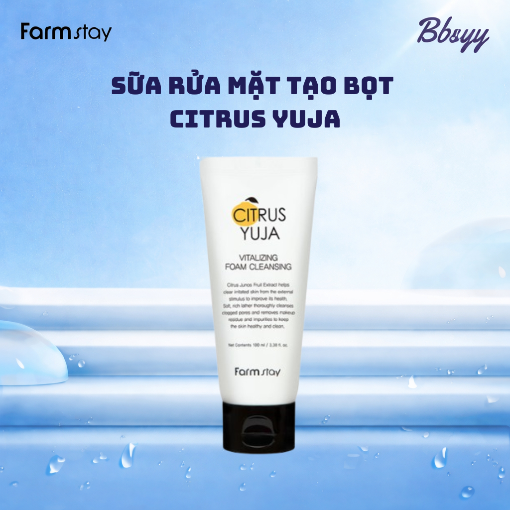 Sữa rửa mặt tạo bọt Citrus Yuja _ Farmstay Citrus Yuja Vitalizing Foam Cleansing