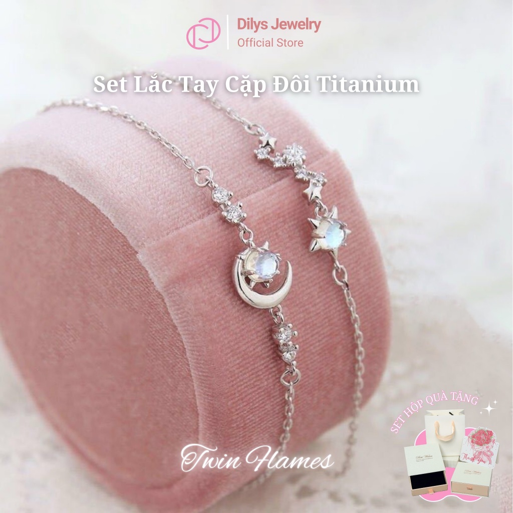 [Set Quà] Bộ Vòng Tay Thiết Kế Đính Đá Tinh Tế Chất Liệu Titan Không Gỉ Kèm Hộp Quà Tặng Bạn Bè, Ny - MF22