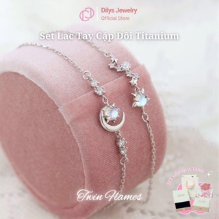 [Set Quà] Bộ Vòng Tay Thiết Kế Đính Đá Tinh Tế Chất Liệu Titan Không Gỉ Kèm Hộp Quà Tặng Bạn Bè, Ny - MF22