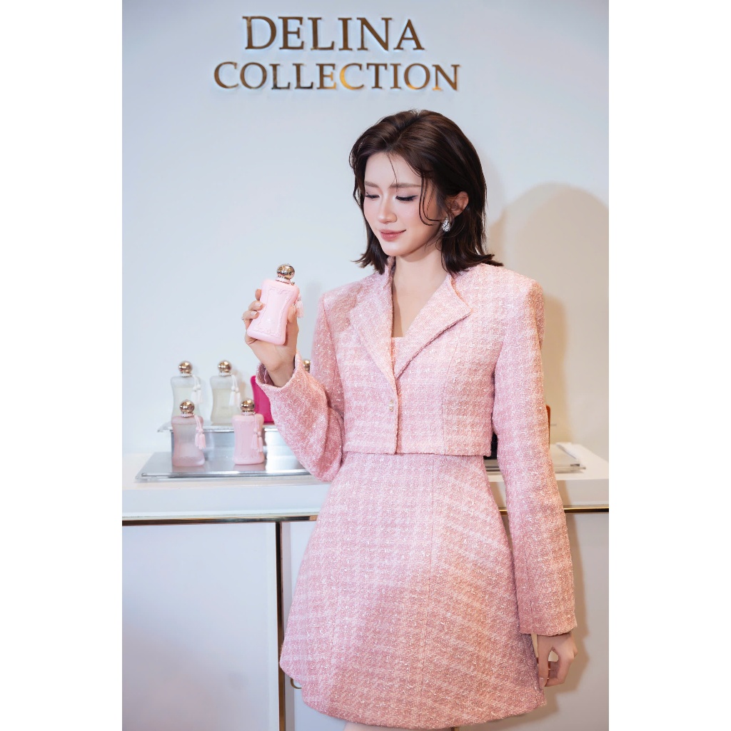 Set Áo khoác dáng ngắn và Đầm 2 dây hồng Olivia Blazer và Olivia Dress MAROSE