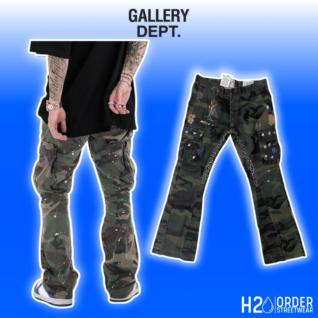 (XẢ NEW) Quần Jean Ống Loe Gallery Dept Camo Rằn Ri Dáng Rộng, Quần Cargo Túi Hộp Nam Nữ Streetwear 