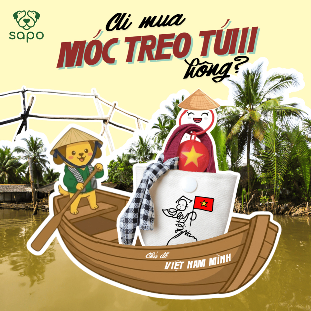 Quà tặng 30/4, móc khoá "Việt Nam mình", charm treo túi tặng bạn bè người thân quốc tế, SapoTinyBag