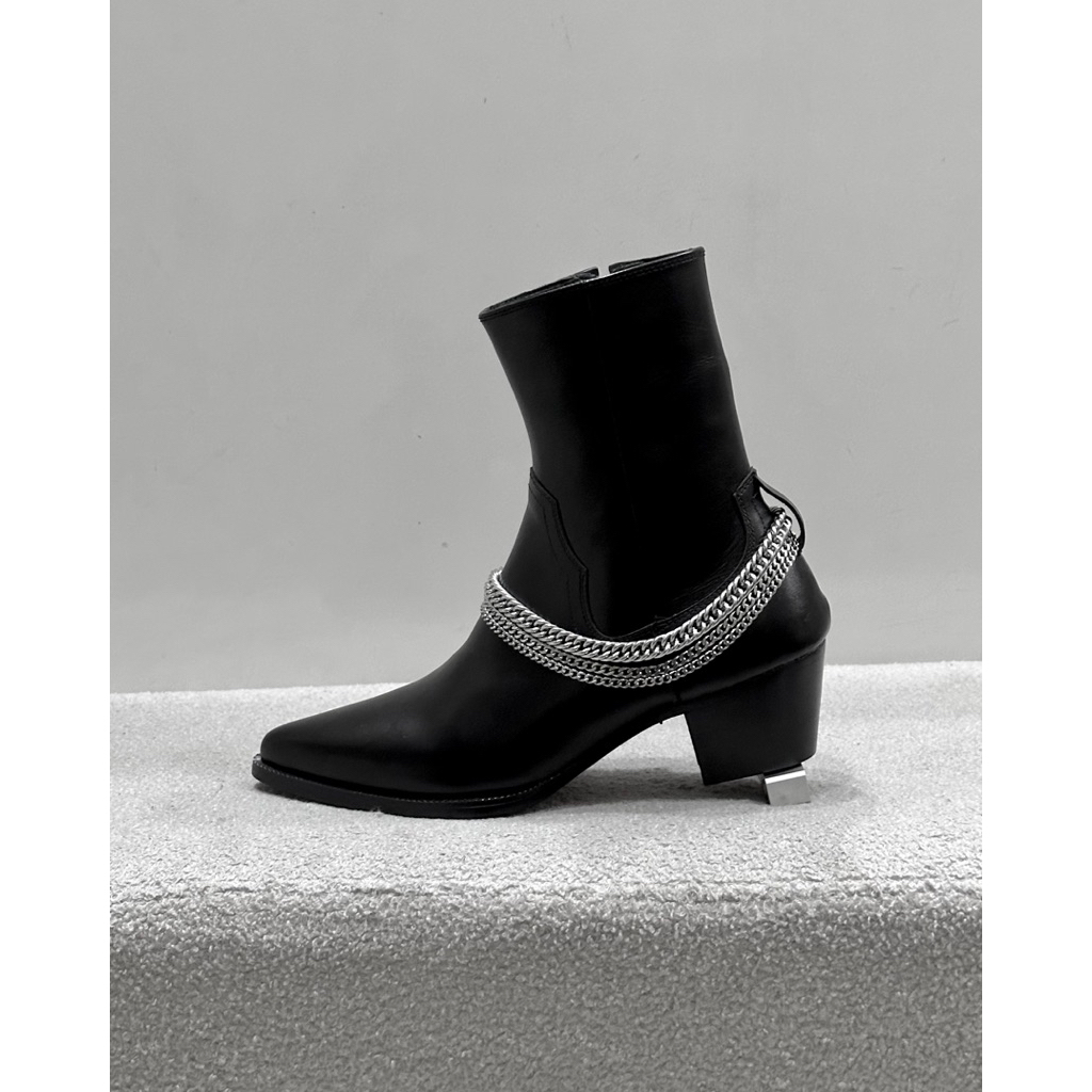 Giày Lukas Chain boots 6cm Da bò Bangladesh đế gỗ phíp bảo hành 12 tháng