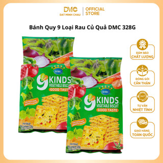 [ Đạt Minh Châu] Bánh Quy 9 Loại Rau Củ Quả DMC Giòn Thơm Gói 328G (màu xanh)