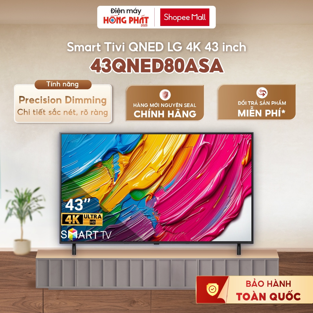Smart Tivi LG AI 2025 QNED AI QNED80 43 Inch 43QNED80ASA [Giao-Lắp HCM]