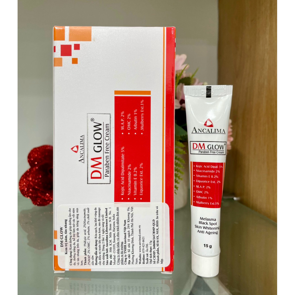 Kem chống nám Ancalima DM Glow 15g – Mờ Nám, Tàn Nhang, Thâm Mụn – Dưỡng Trắng Da – Chống Lão Hóa