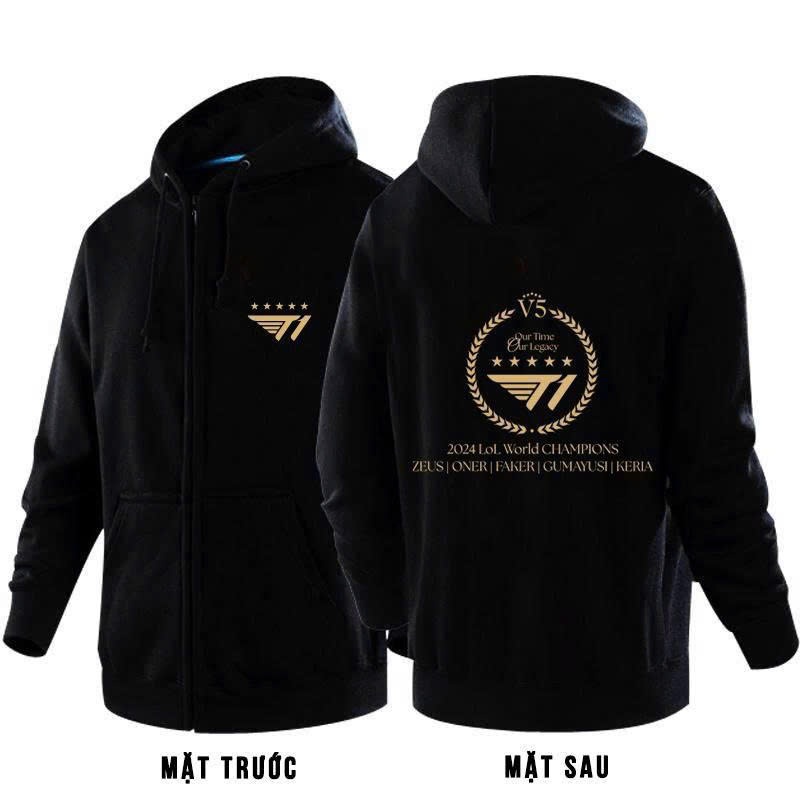 áo khoác T1 , áo skt t1  - áo t1 CKTG vô địch thế giới in tên các thành viên