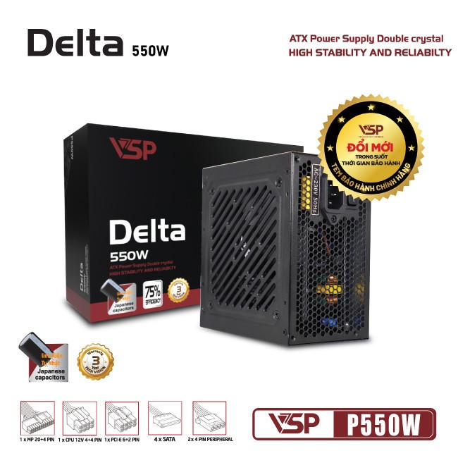 Nguồn Máy Tính VSP P550W Delta | PSU 550W | Chính Hãng