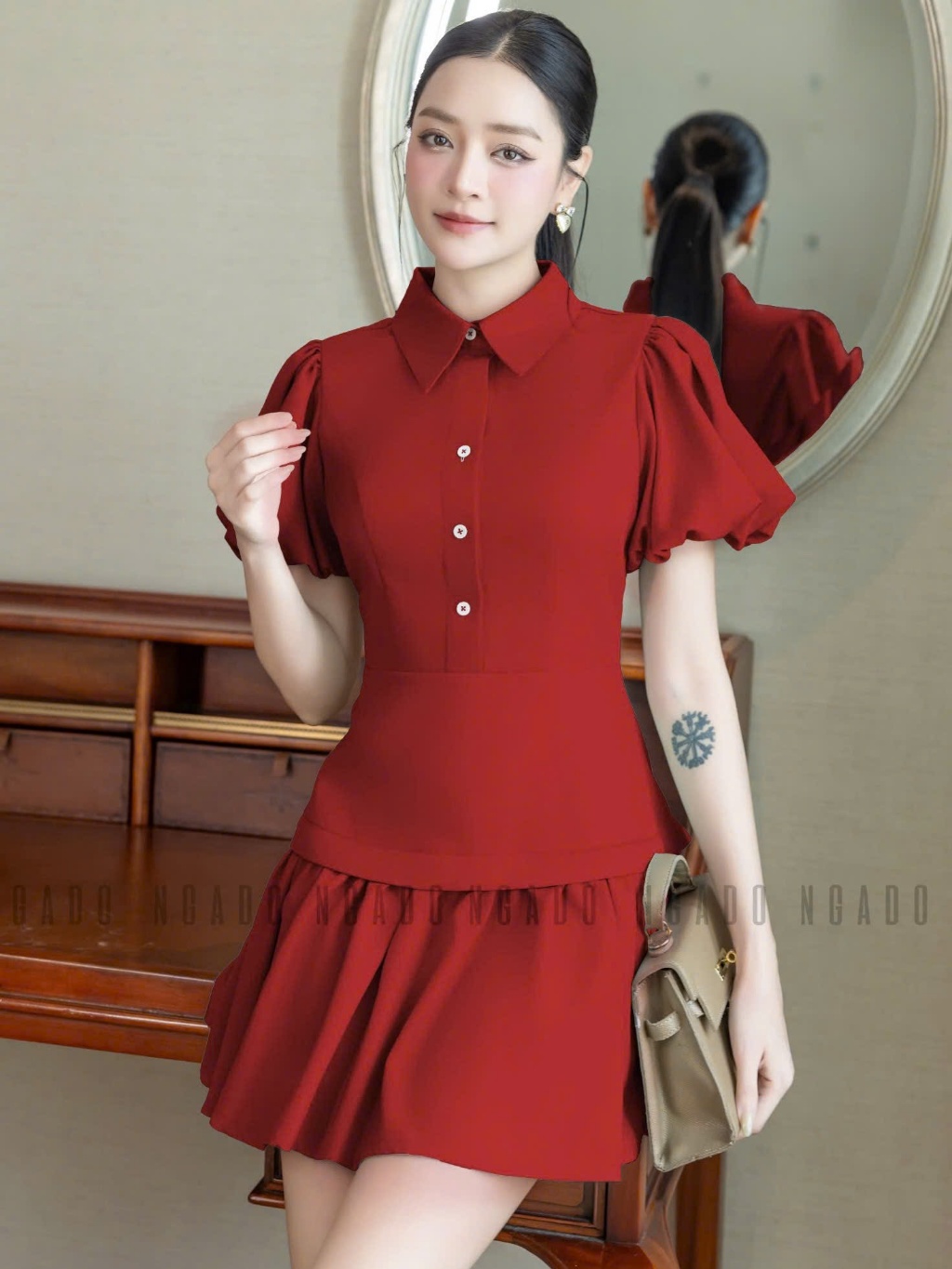 Đầm Đỏ Tùng Tầng NGADO - Nổi Bật và Quyến Rũ