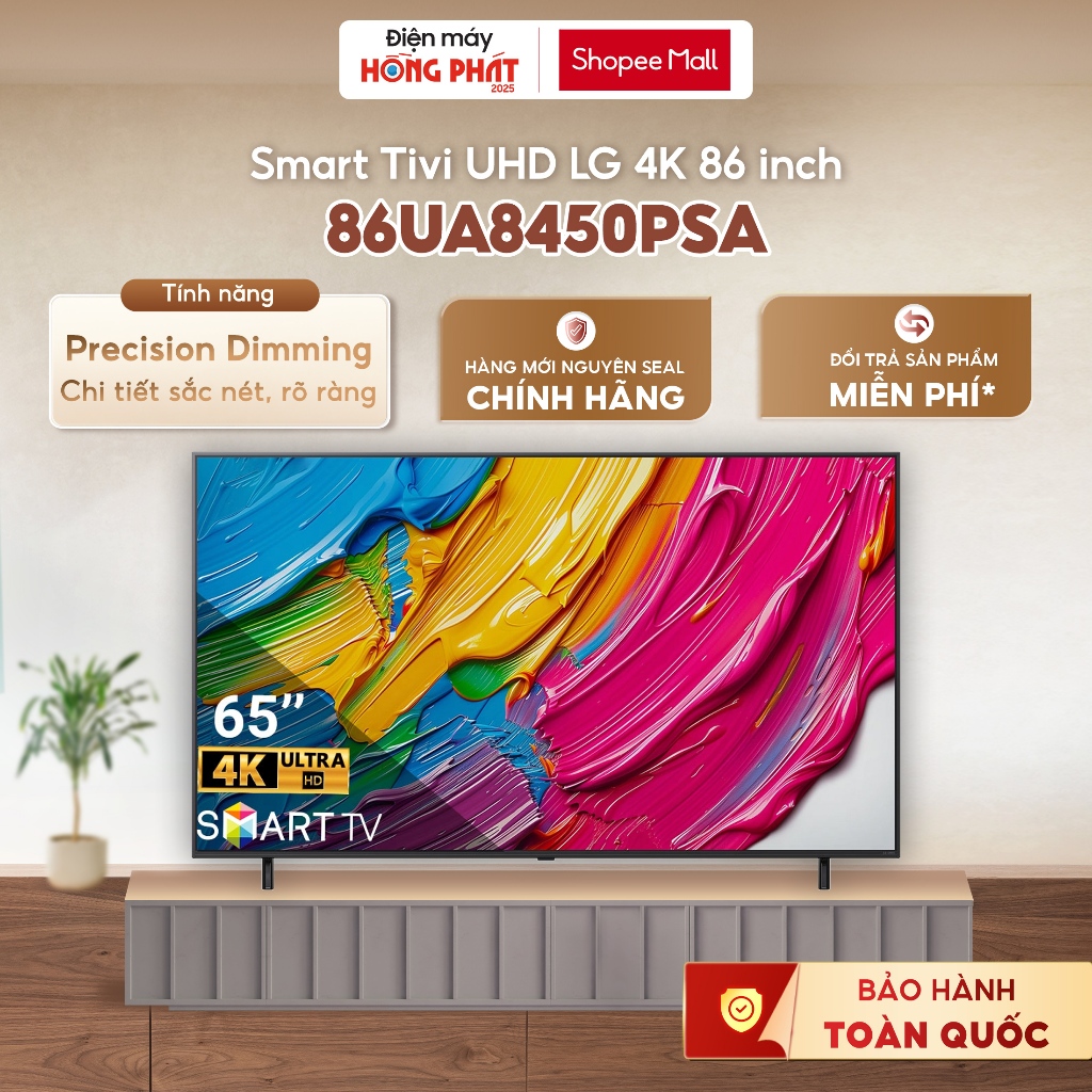 Smart Tivi QNED LG NED80 65 inch 4K 65QNED80ASA [GIAO TOÀN QUỐC]
