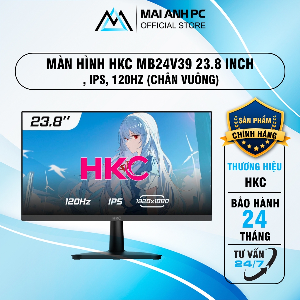 Màn hình văn phòng HKC MB24V9-U 23.8″, IPS, 100Hz / MB24V39 23.8 inch, IPS, 120Hz (Chân vuông)