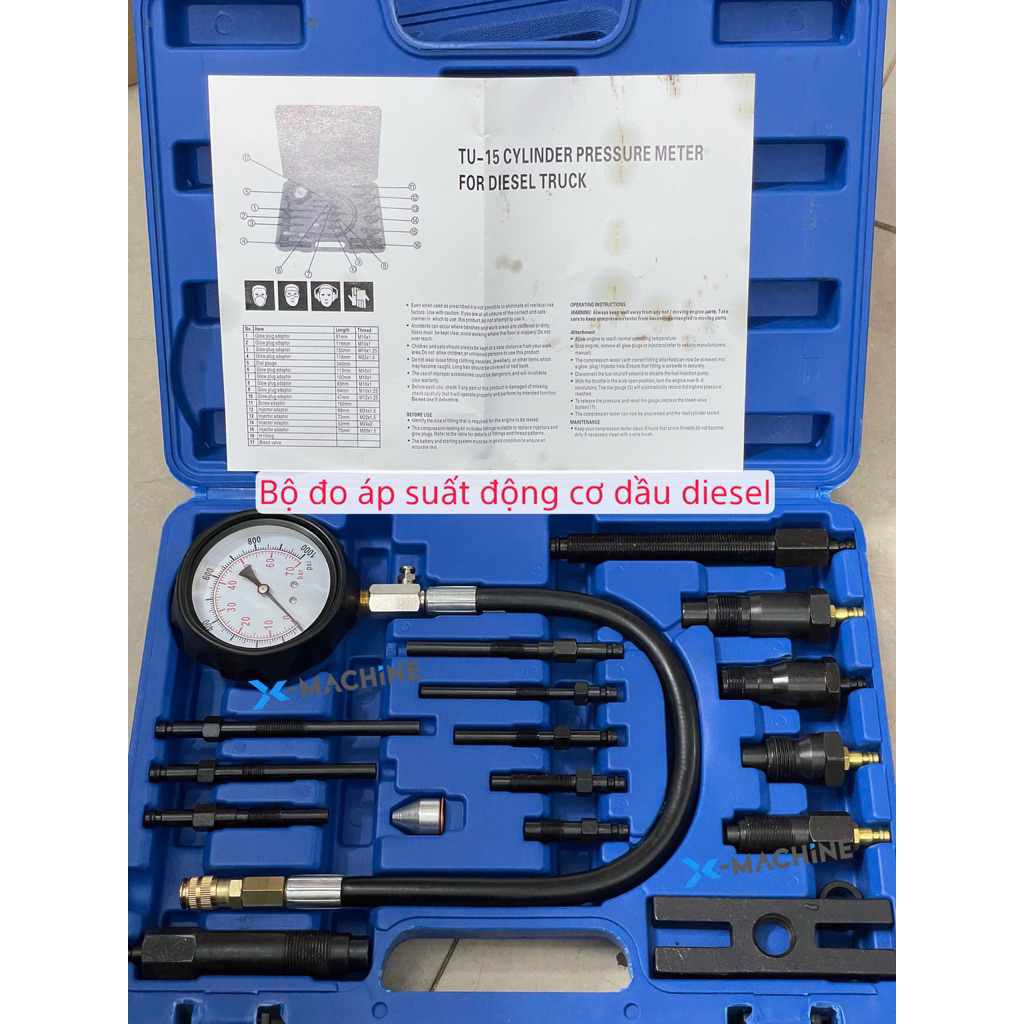Đồng hồ đo áp suất xi lanh động cơ diesel, đồng hồ đo áp suất xi lanh diesel, bộ dụng cụ kiểm tra xi