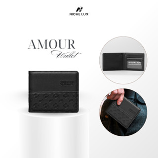 Ví Da PU Ngang Monogram AMOUR Nam Nữ Bóp Đựng Tiền Thẻ Nhiều Ngăn Nhỏ Gọn Trượt Nước | NICHE LUXURY