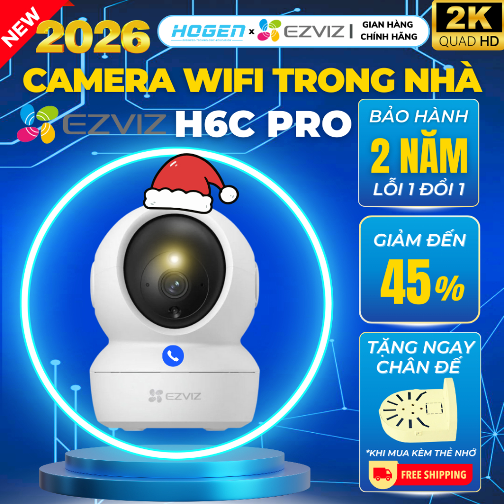 Camera Wifi Trong Nhà Ezviz Xoay 360 C6N,H6C PRO, H7C 3K/2K/1080 FULL HD - Bảo Hành Chính Hãng 24TH