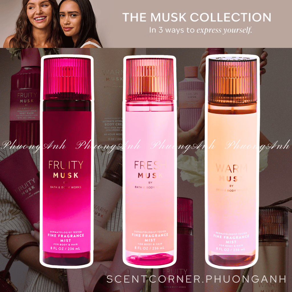 [ Mini để thử mùi ] Warm Musk | Fresh Musk | Fruity Musk - Xịt thơm Body Mist