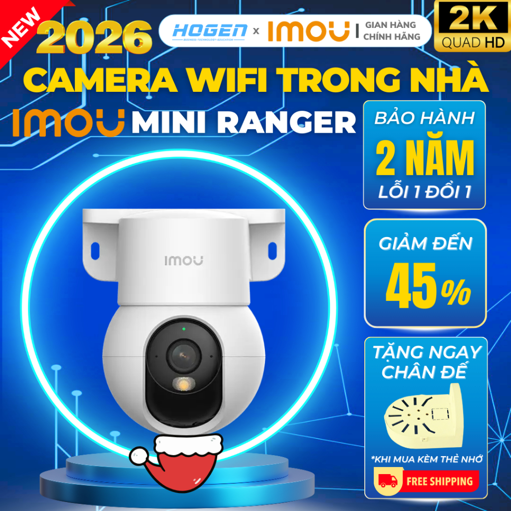 Camera IMOU trong nhà K2MP/ K2MP Ranger Mini tích hợp chân đế gắn tường,Có màu ban đêm - BH 24 Tháng